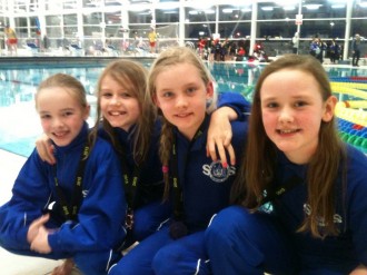 200m Medley Bronze Medalists (left to right, Jasmine Axcell, Sophie Galbraith, Holly Lamb & Erin Wilkinson)